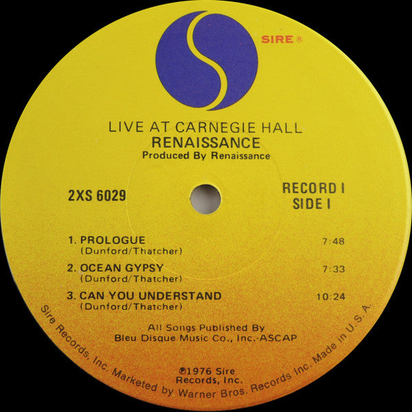 Renaissance - Live At Carnegie Hall - LP 4