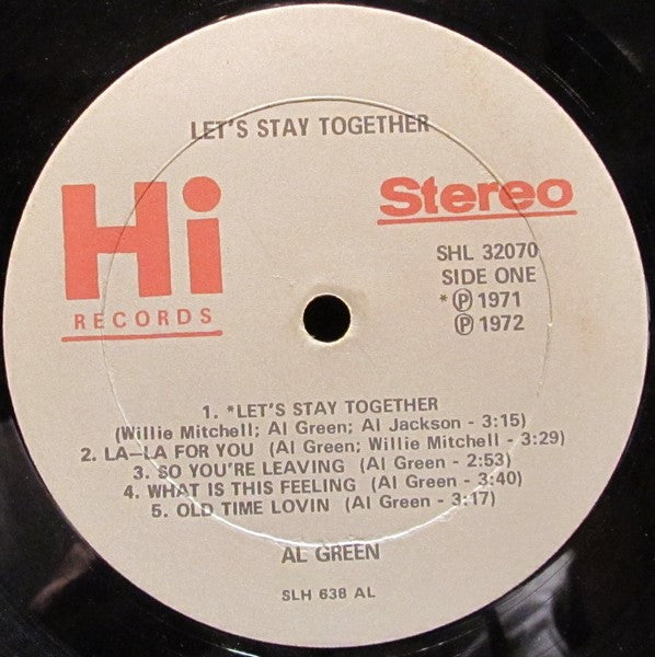 Al Green - Let's Stay Together - LP 3