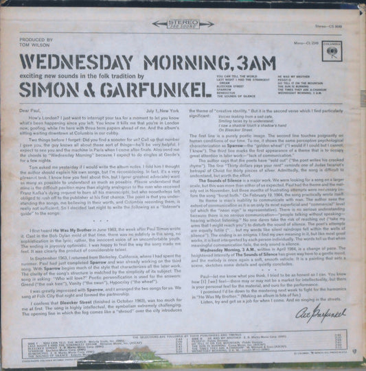 Simon & Garfunkel - Wednesday Morning, 3 A.M. - LP 2