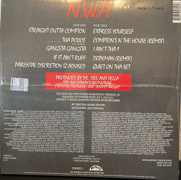 N.W.A. - Straight Outta Compton - LP 3