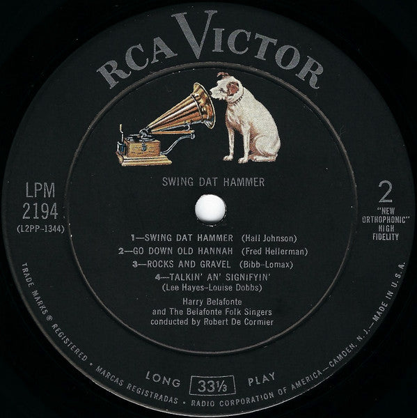 Harry Belafonte And The Belafonte Folk Singers Conducted By Robert De Cormier - Swing Dat Hammer - LP 4