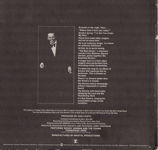Frank Sinatra - The Main Event (Live) - LP 2