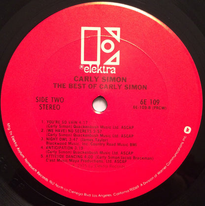 Carly Simon - The Best Of Carly Simon - LP 4