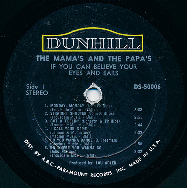 The Mama's And The Papa's - If You Can Believe Your Eyes And Ears - LP 3