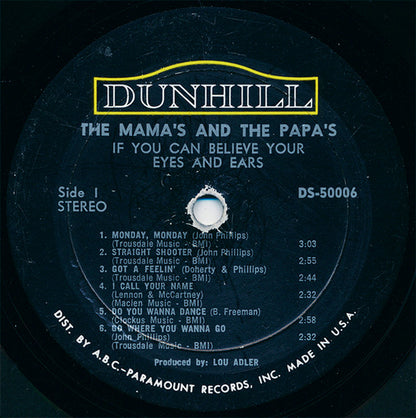 The Mama's And The Papa's - If You Can Believe Your Eyes And Ears - LP 3
