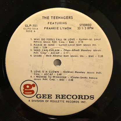 The Teenagers Featuring Frankie Lymon - The Teenagers Featuring Frankie Lymon - LP 3