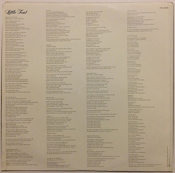 Little Feat - Down On The Farm - LP 4