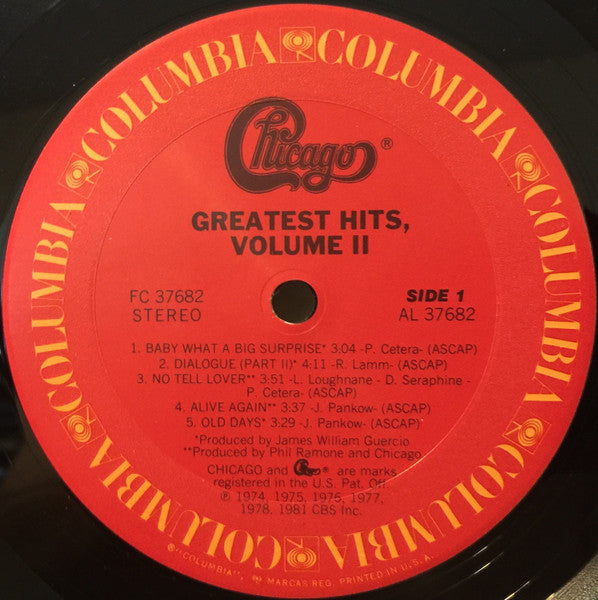 Chicago - Greatest Hits, Volume II - LP 3