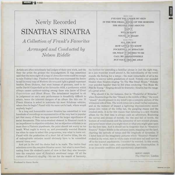 Frank Sinatra - Sinatra's Sinatra - LP 2