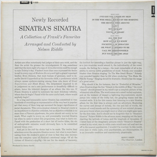 Frank Sinatra - Sinatra's Sinatra - LP 2