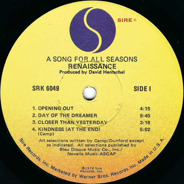 Renaissance - A Song For All Seasons - LP 3