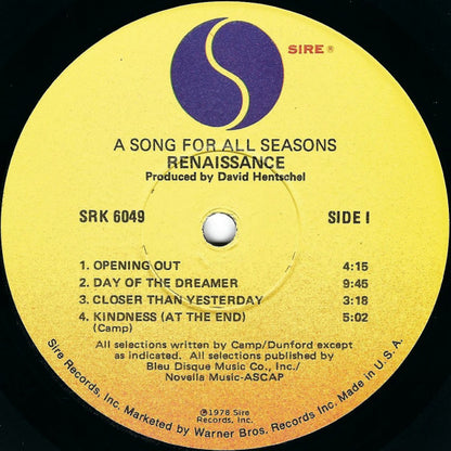 Renaissance - A Song For All Seasons - LP 3