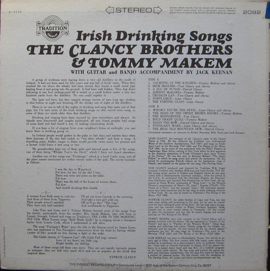 The Clancy Brothers & Tommy Makem - Irish Drinking Songs - LP 2