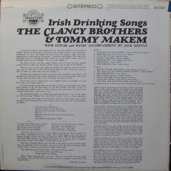The Clancy Brothers & Tommy Makem - Irish Drinking Songs - LP 2