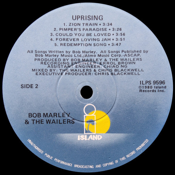 Bob Marley & The Wailers - Uprising - LP 4