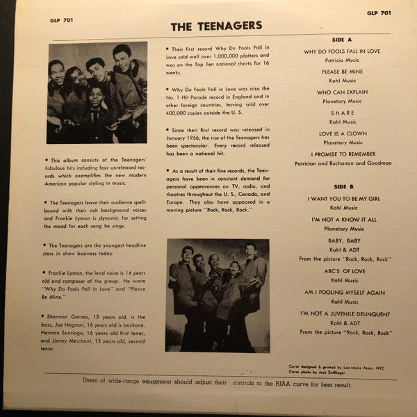 The Teenagers Featuring Frankie Lymon - The Teenagers Featuring Frankie Lymon - LP 2