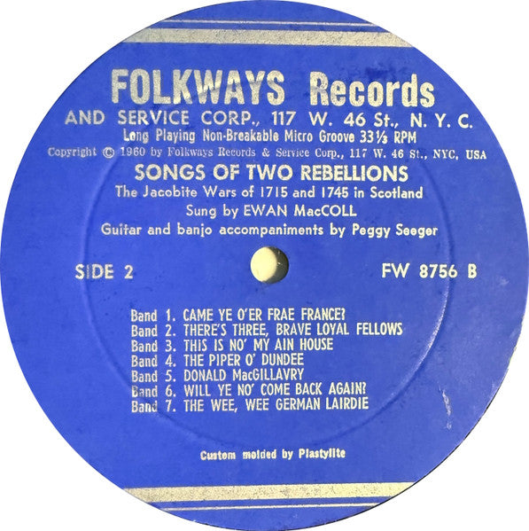 Ewan MacColl - Songs Of Two Rebellions - The Jacobite Wars Of 1715 And 1745 In Scotland - Vinyl, LP, Album, Mono 4