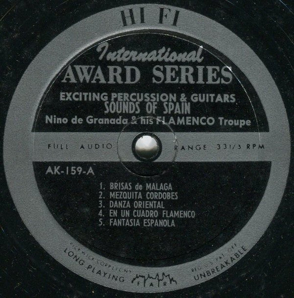 Nino De Granada & His Flamenco Troupe - Exciting Percussion & Guitars - Sounds Of Spain - LP 3
