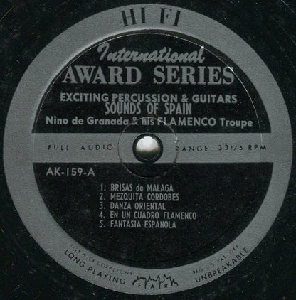 Nino De Granada & His Flamenco Troupe - Exciting Percussion & Guitars - Sounds Of Spain - LP 3