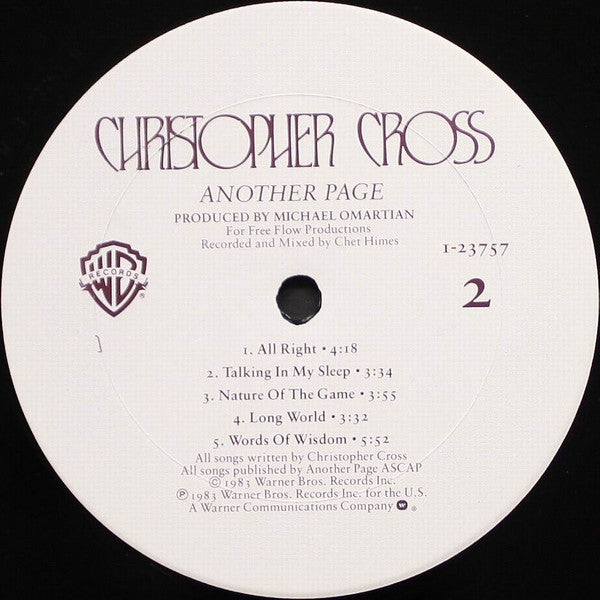Christopher Cross - Another Page - LP 4