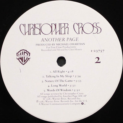 Christopher Cross - Another Page - LP 4
