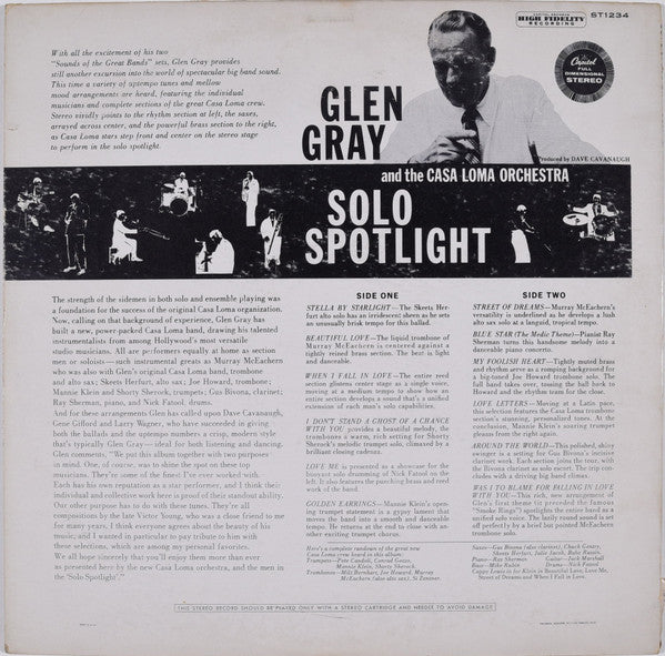 Glen Gray And The Casa Loma Orchestra - Solo Spotlight - LP 2
