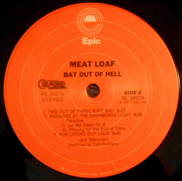 Meat Loaf - Bat Out Of Hell - LP 4