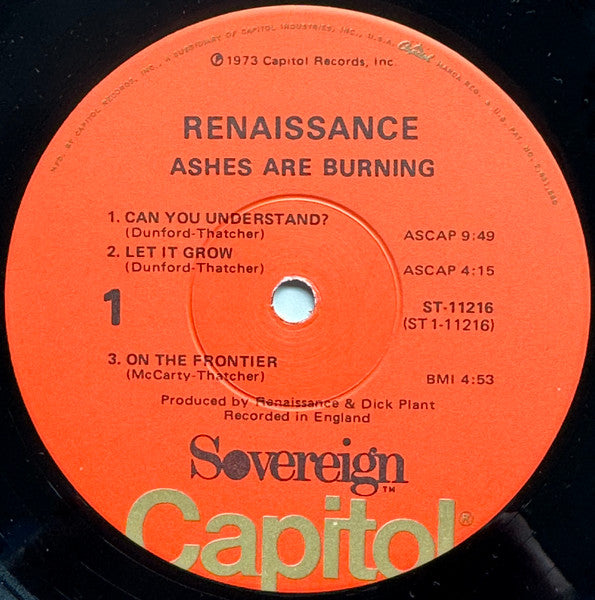 Renaissance - Ashes Are Burning - LP 3