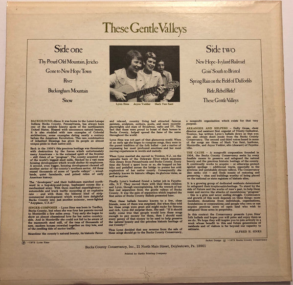 Lynn Sims - Bucks County Ballads (These Gentle Valleys) - LP 2