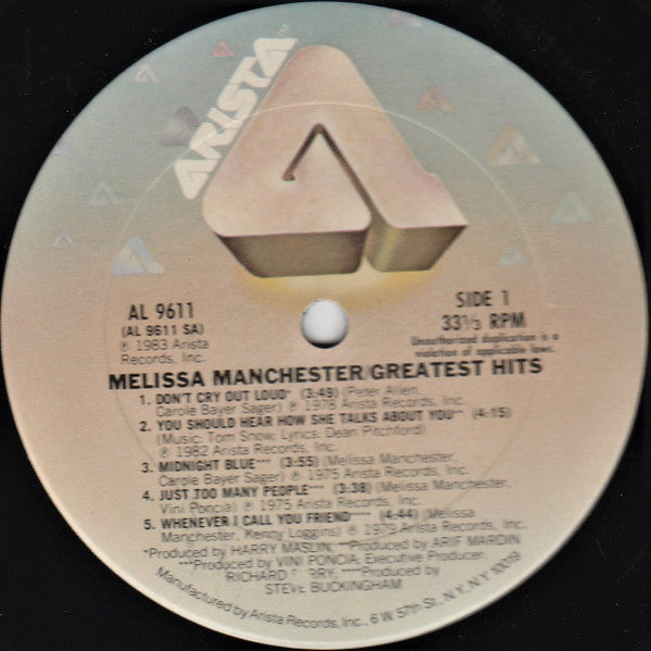 Melissa Manchester - Greatest Hits - LP 3