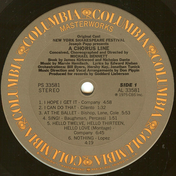 Original Cast - A Chorus Line - Original Cast Recording - LP 3