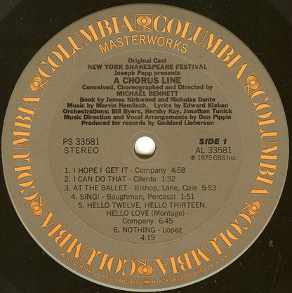 Original Cast - A Chorus Line - Original Cast Recording - LP 3