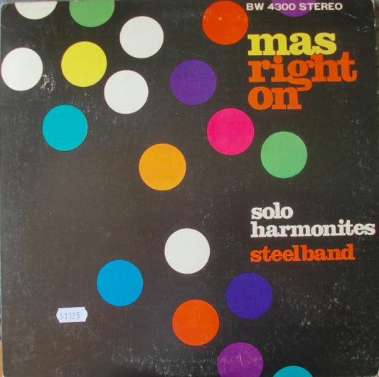 Solo Harmonites Steel Band - Mas Right On - VINTAGE vinyl record for sale
