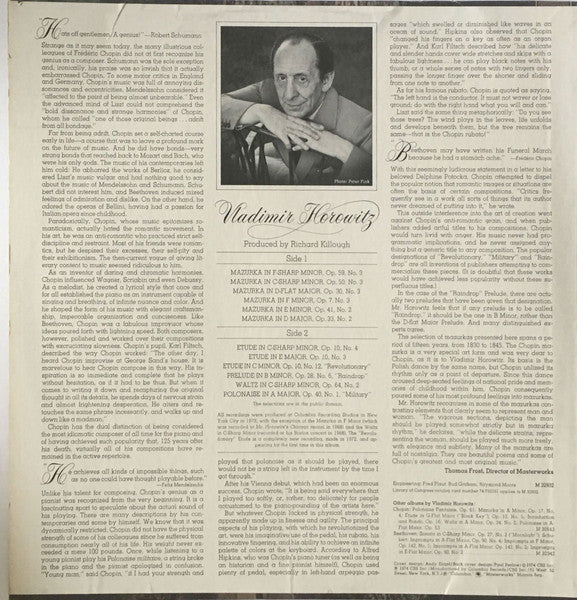Vladimir Horowitz - New Recordings Of Chopin - LP 2