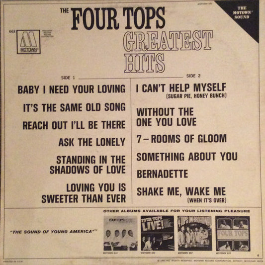 Four Tops - Four Tops Greatest Hits - LP 2