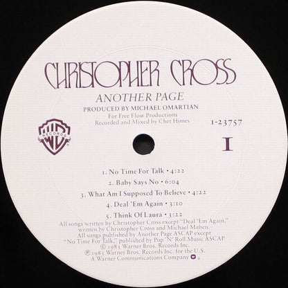 Christopher Cross - Another Page - LP 3