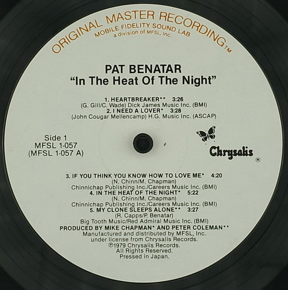 Pat Benatar - In The Heat Of The Night - LP 3