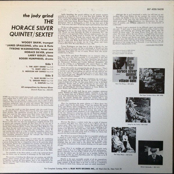 Horace Silver Quintet / Sextet - The Jody Grind - LP 3