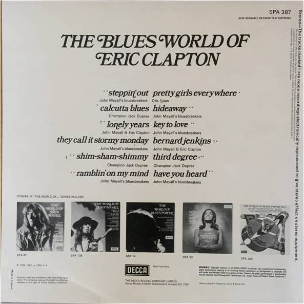 Various - The Blues World Of Eric Clapton - Vinyl, LP, Compilation 2