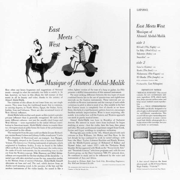 Ahmed Abdul-Malik - East Meets West: Musique Of Ahmed Abdul-Malik - LP 2