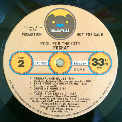 Foghat - Fool For The City - LP 4