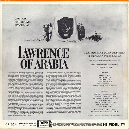 Maurice Jarre With The London Philharmonic Orchestra - Original Soundtrack Recording: Lawrence Of Arabia - LP 2