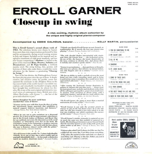 Erroll Garner - Closeup In Swing - LP 2