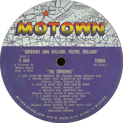 The Supremes - Supremes Sing Holland▪Dozier▪Holland - LP 3
