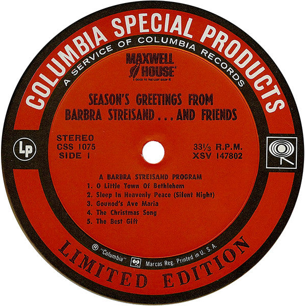 Barbra Streisand - Season's Greetings From Barbra Streisand...And Friends - LP 3