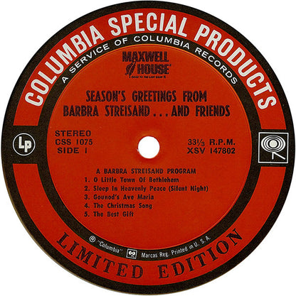 Barbra Streisand - Season's Greetings From Barbra Streisand...And Friends - LP 3