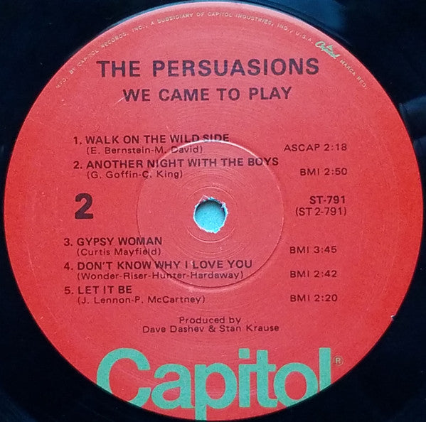 The Persuasions - We Came To Play - LP 4