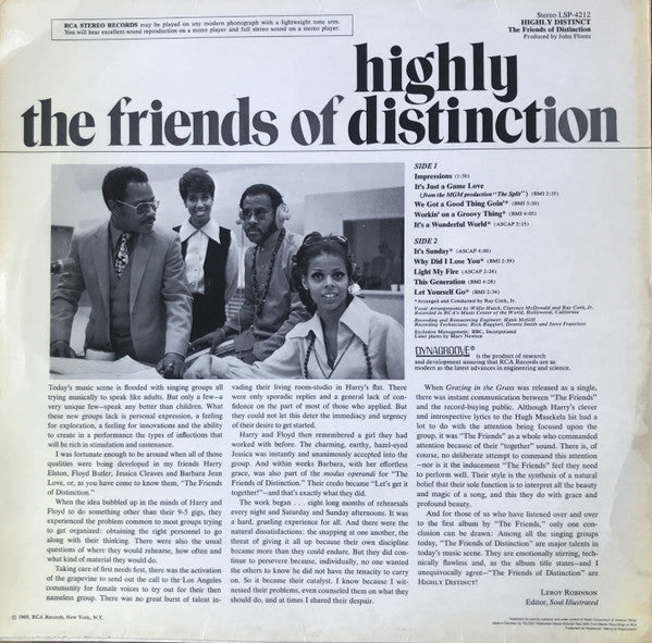 The Friends Of Distinction - Highly Distinct - LP 2
