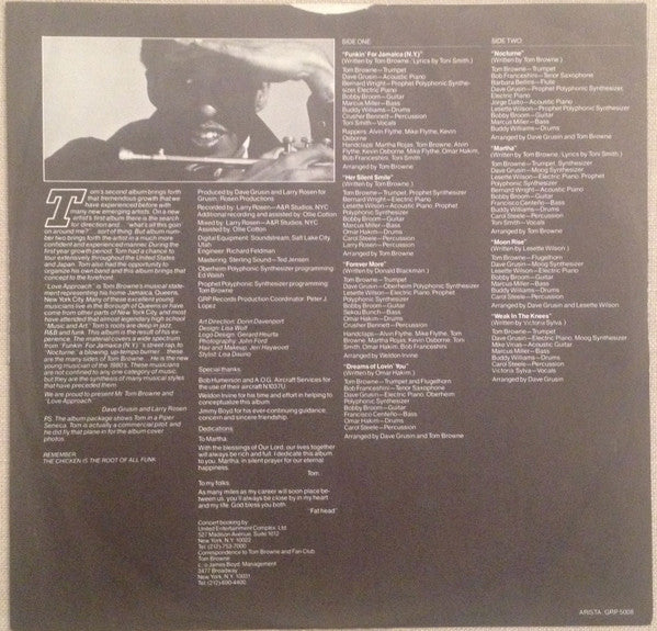 Tom Browne - Love Approach - Vinyl, LP, Album 5