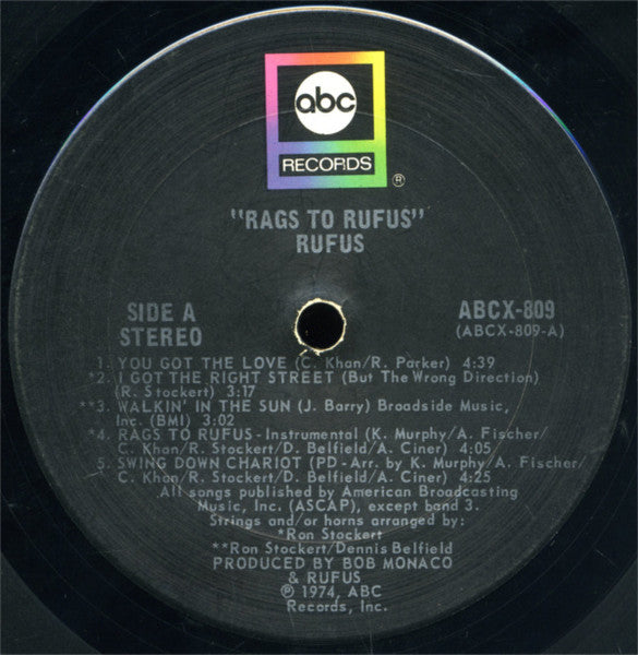 Rufus Featuring Chaka Khan - Rags To Rufus - Vinyl, LP, Album